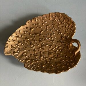 Vintage Weeping Gold Leaf-Shaped Dish